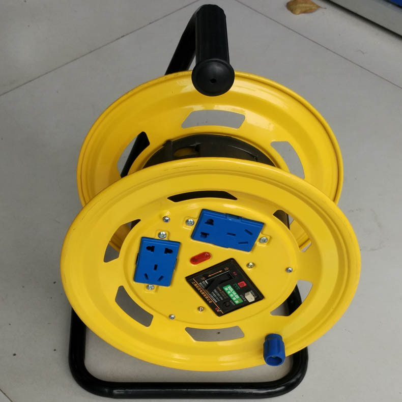 铁质手提式220v电源线缆盘 带3芯2.5平方橡套线 拖线盘 电缆盘 - 电工