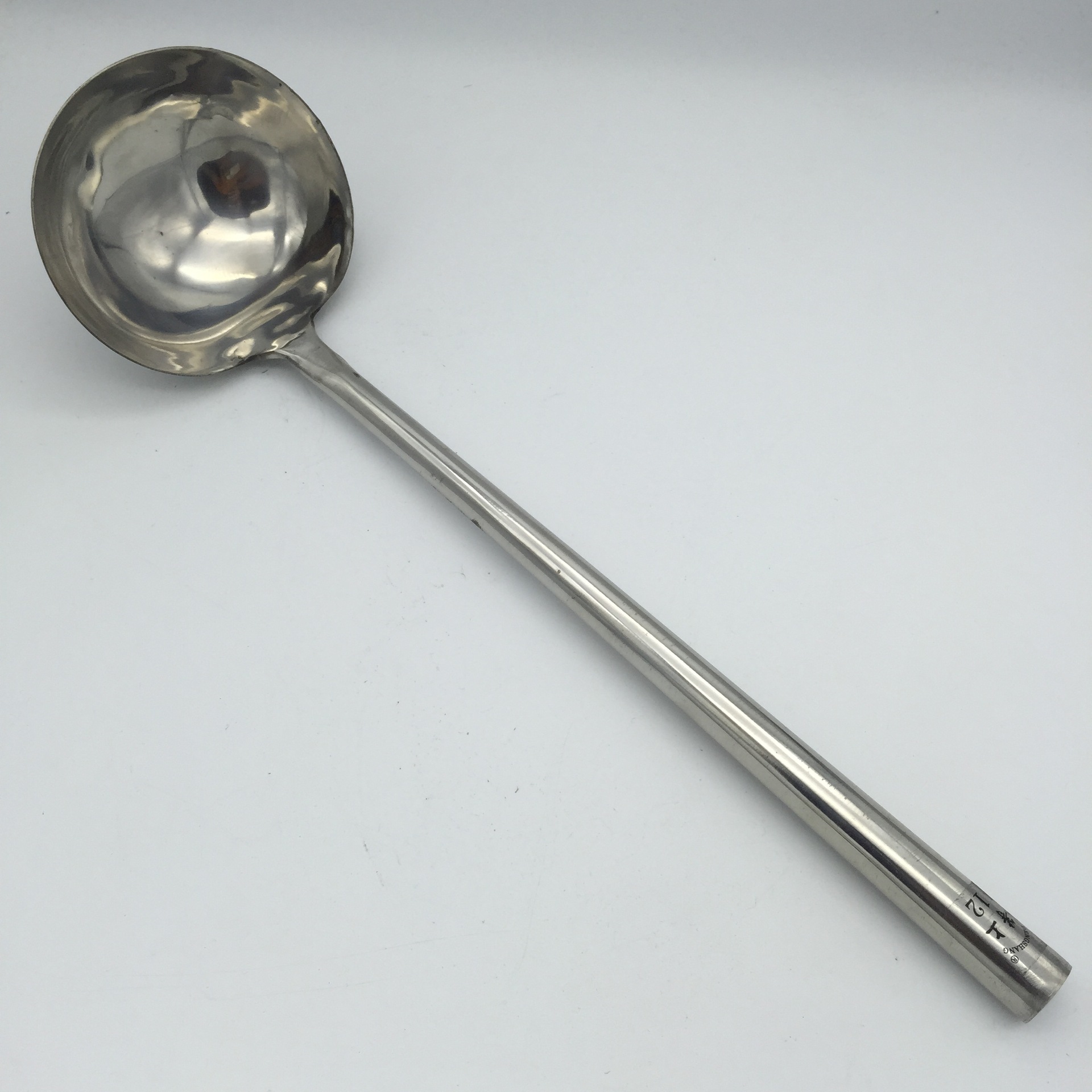 手打不锈钢厨房炒勺 厨师炒菜大勺 欣之悦钢柄12两勺