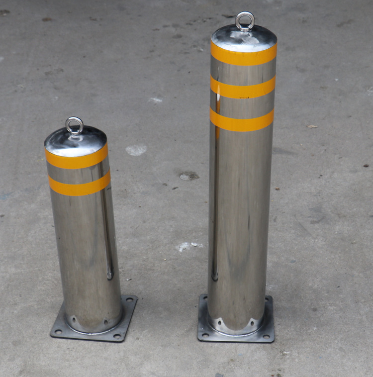 批发物业高档不锈钢路桩活动立柱固定式防撞墩交通道路反光警示柱