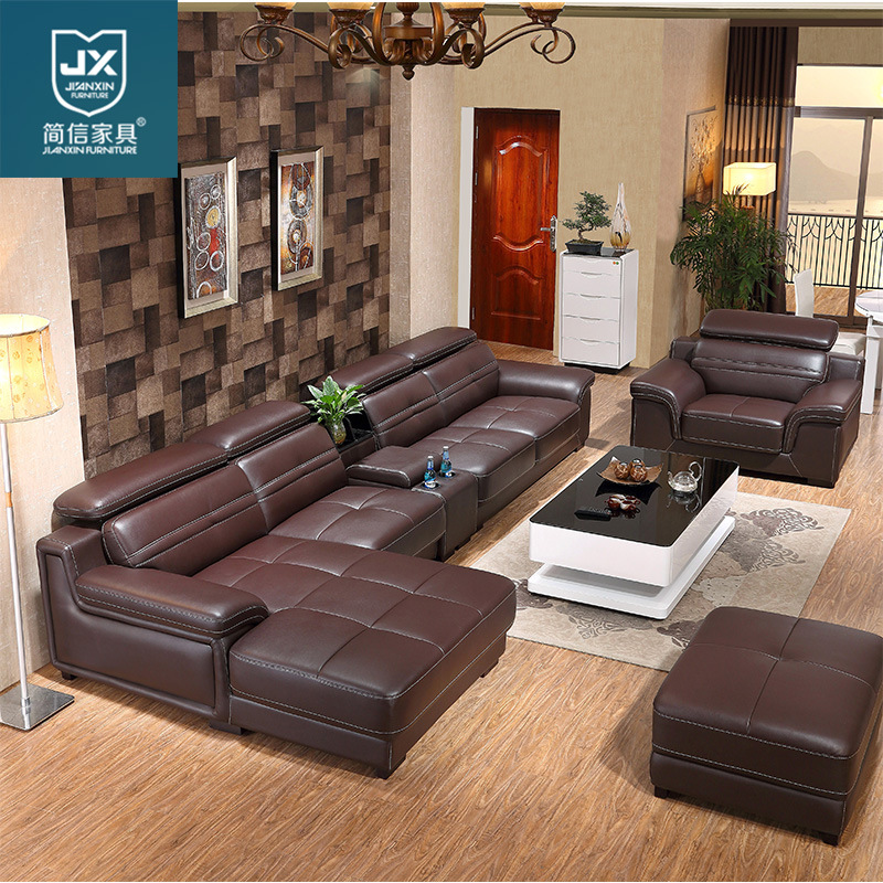 简信家具 真皮沙发 厂家直销进口黄牛皮沙发客厅家具皮艺沙发包邮