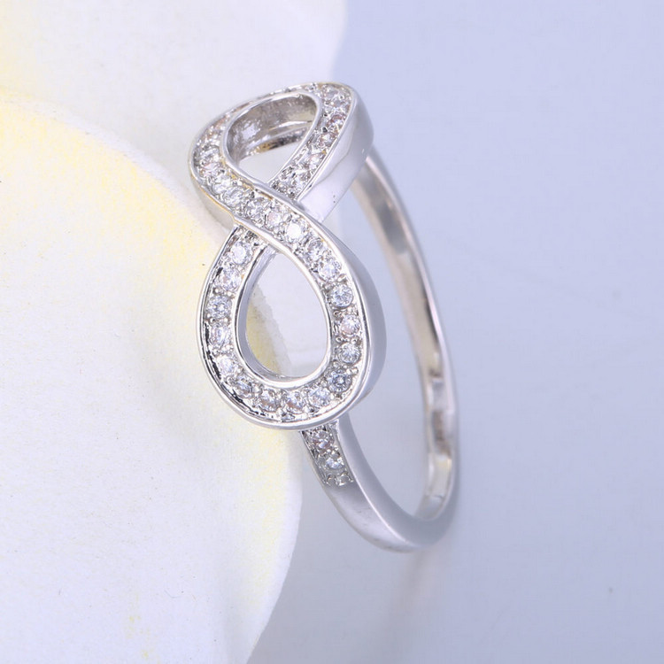 时尚韩版微镶锆石forever8字形戒指百搭精致跨境热销首饰厂家直销