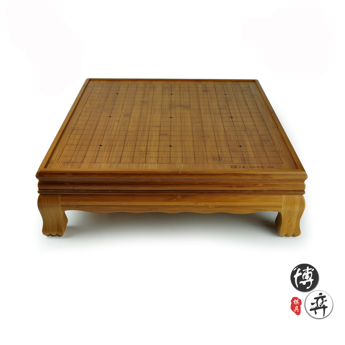 新款全竹楠竹碳化激光刻线中式大号围棋墩 围棋桌 围棋盘厂家批发