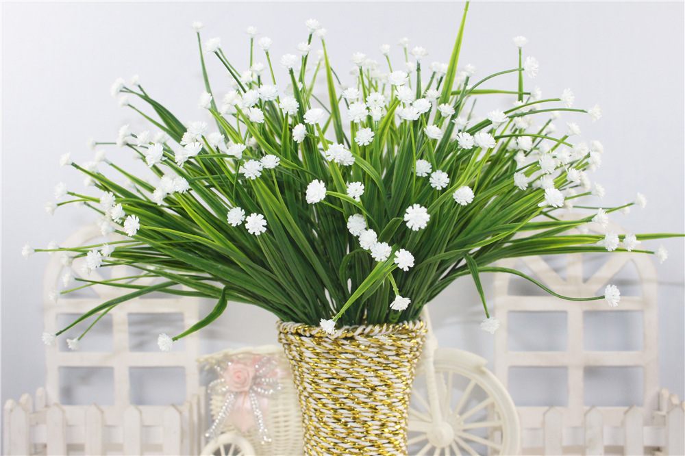 7杈35条水草满天星 厂家直销人造假花 仿真植物欧式塑料普罗旺斯