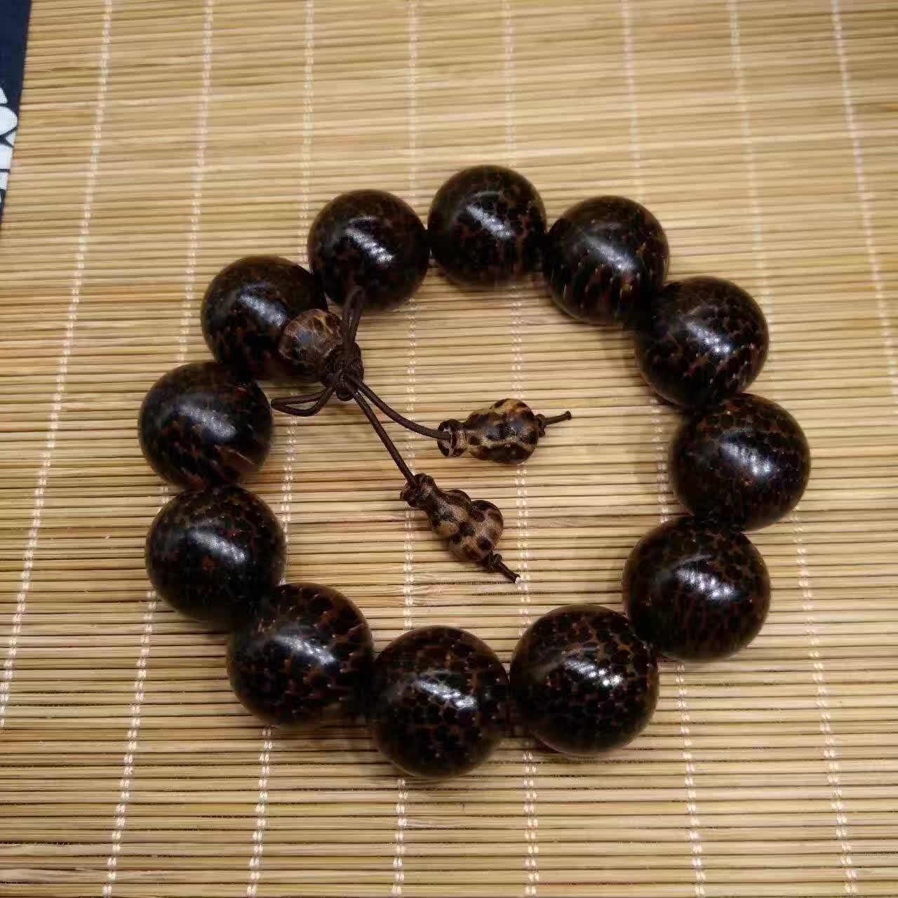 暗香阁 南美洲蛇鳞木2.0手串佛珠360度满蛇纹木 高密度老料颗颗68