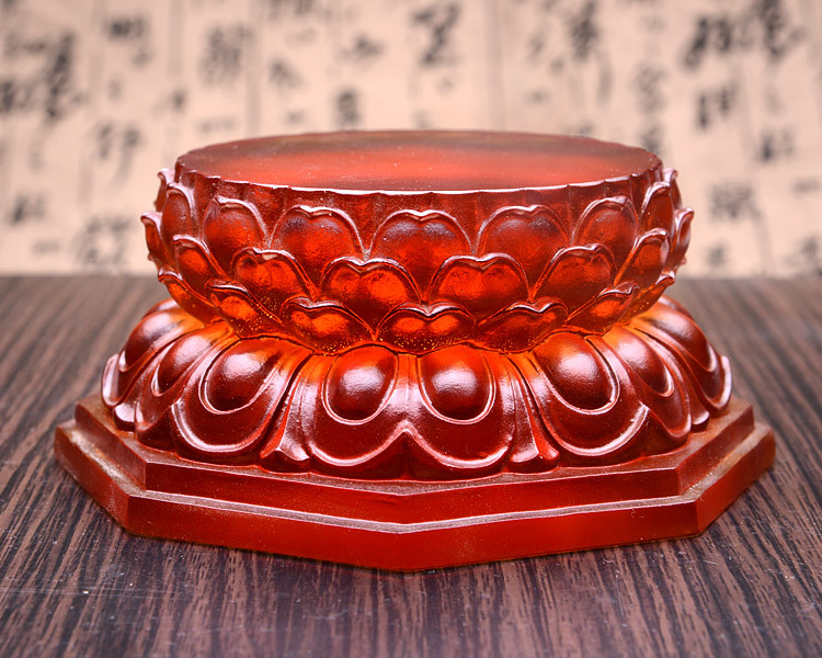 观世音菩萨圆形莲花座佛像奇石底座加高供佛药师佛琉璃工艺品摆件