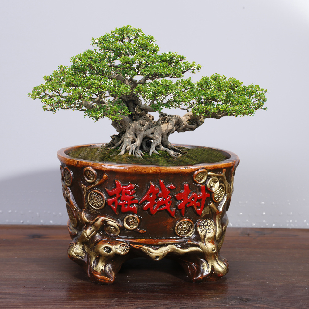 中号 摇钱树花盆 高档复古陶瓷盆 多种款式仿古花盆 厂家直销5029