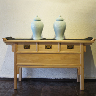 新中式简约现代禅意翘头柜工艺品展示柜玄关柜精品家具定制