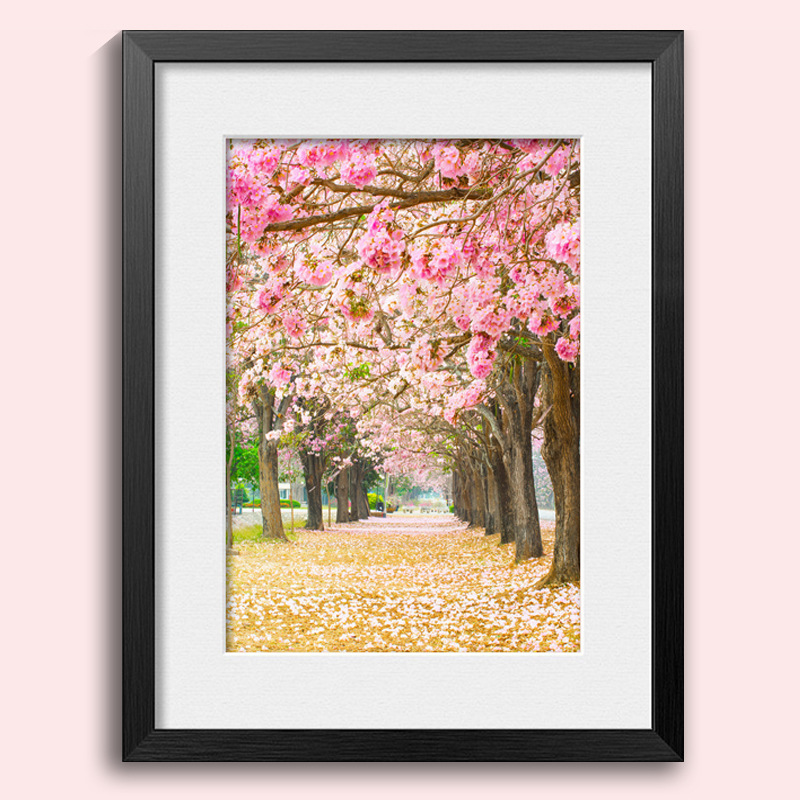 钻石画新款客厅满钻十字绣浪漫樱花装饰画玄关挂画厂家直销可代发