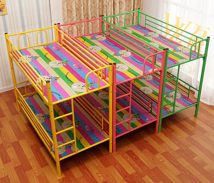 幼儿园上下床午托床铁床午休床辅导班宿舍床铁架子床彩色两层