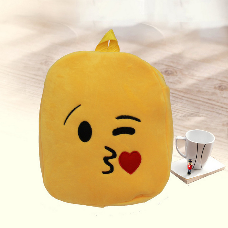 qq表情emoji搞怪儿童背包 男女可爱时尚幼儿园学生双肩.