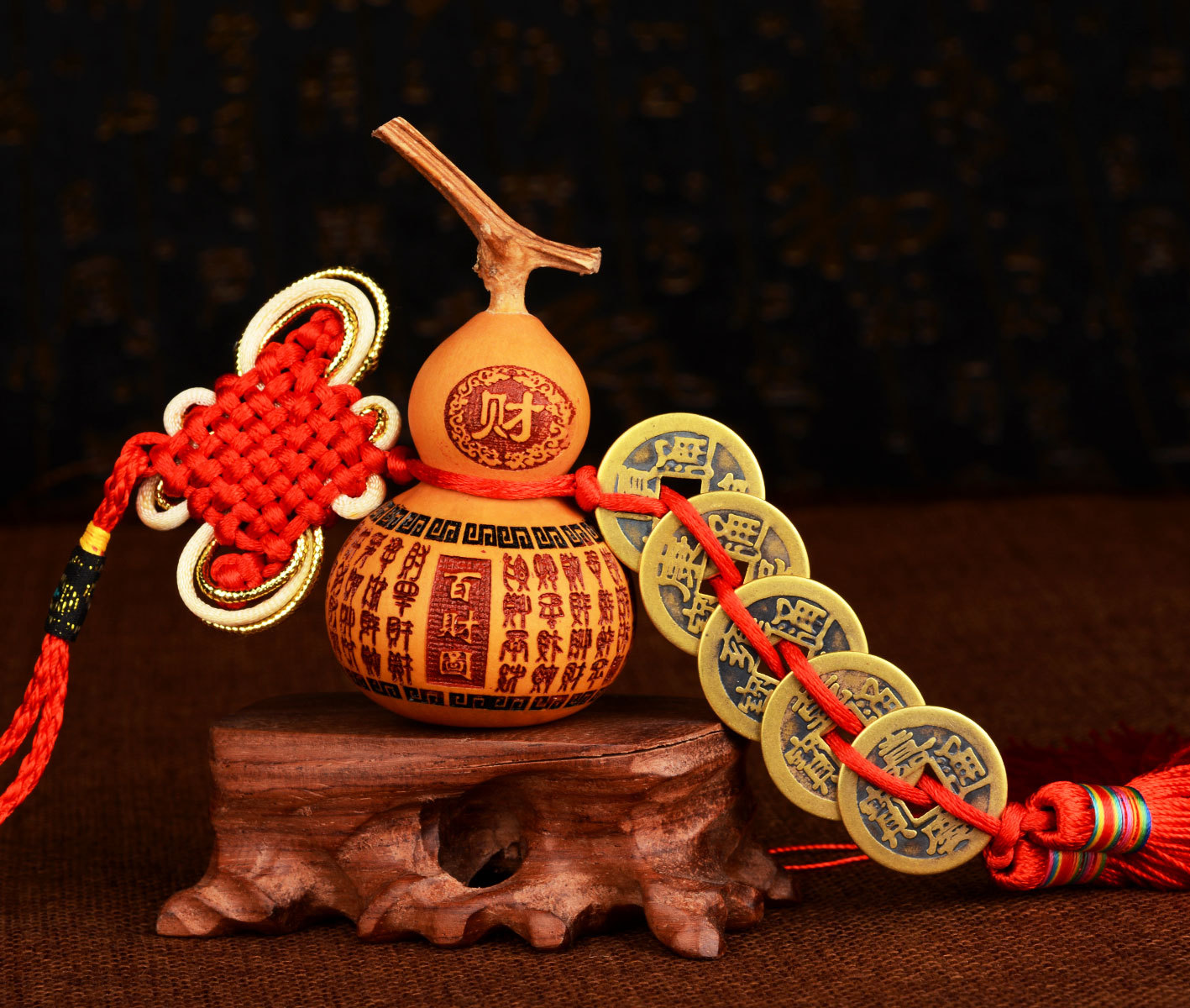 刻字葫芦五帝铜钱挂件摆件礼品批发