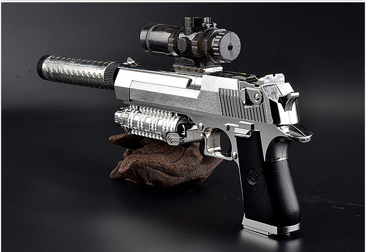 合金电动连发水弹枪男孩儿童玩具枪沙漠之鹰可发射水晶弹yjd506