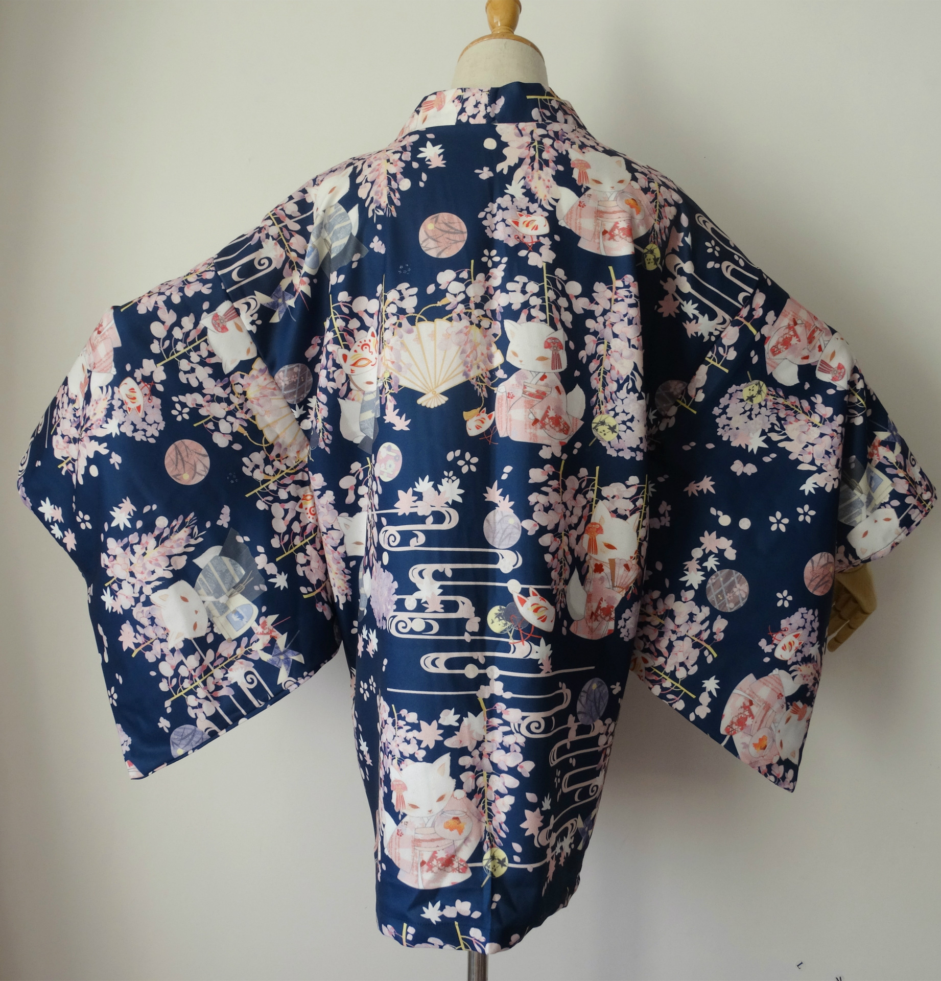 现货包邮 紫藤狐浴衣羽织短裤 日系软妹数码印花防晒百搭外套