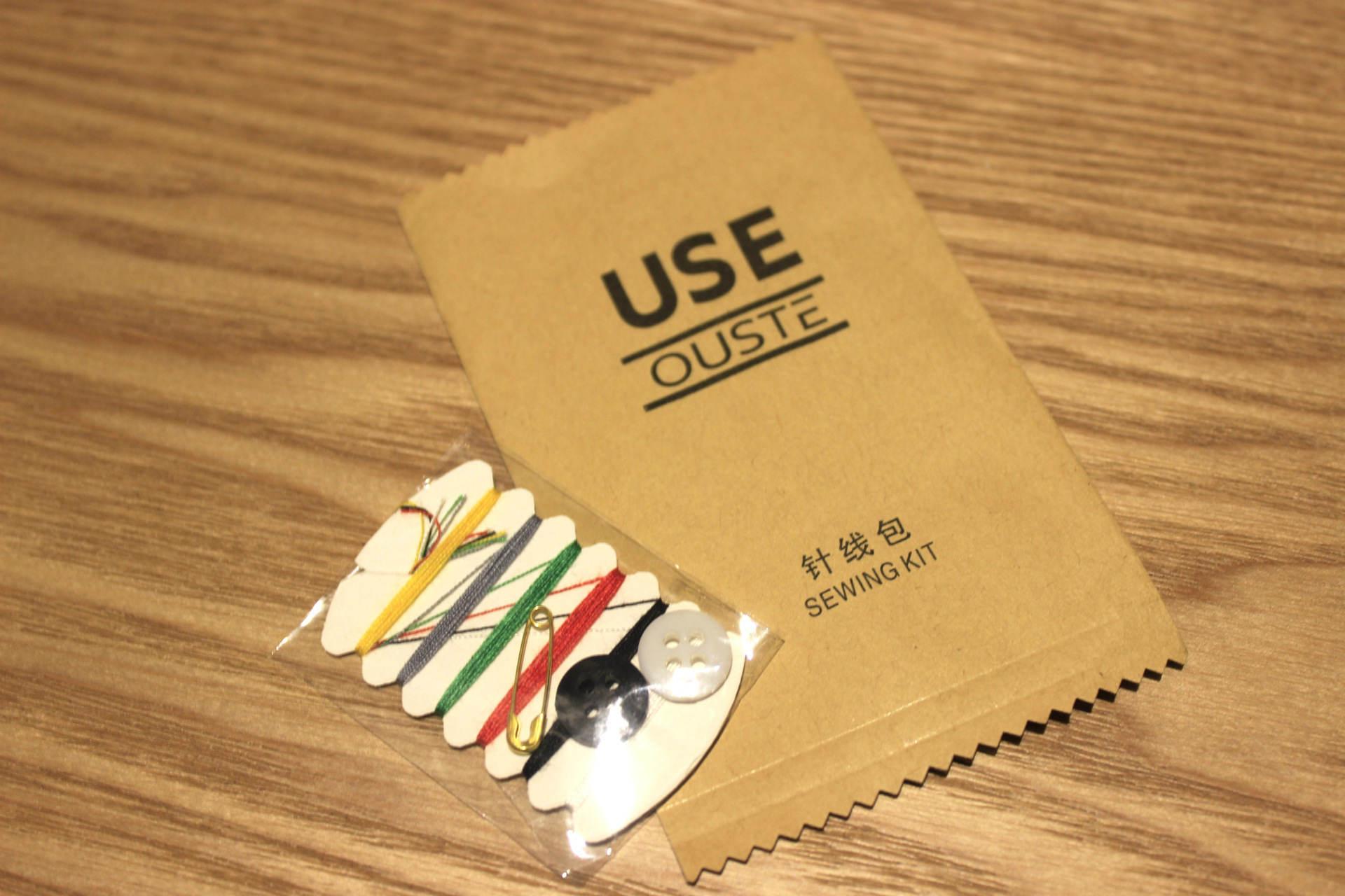 ouste星级酒店宾馆会所家居一次性针线包牛皮纸套装批发