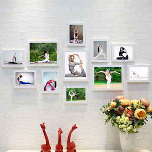 瑜伽馆健身房照片墙 休闲会所挂画相片墙 运动会创意组合相框挂墙
