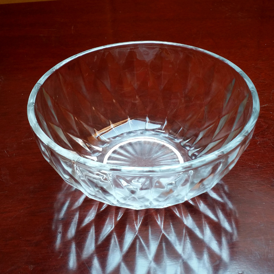 钻石玻璃碗六件套装 水晶沙拉碗礼盒 活动赠品 实用礼品批发