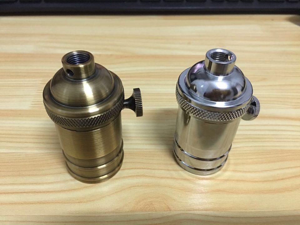 厂家供应e26复古灯头e27铝壳电镀灯头台灯吊灯灯饰配件