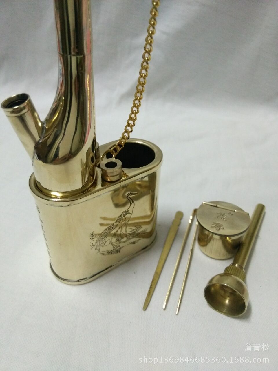 金泰910复古纯铜水烟斗水烟壶水烟筒水烟袋水过滤老式烟斗全铜