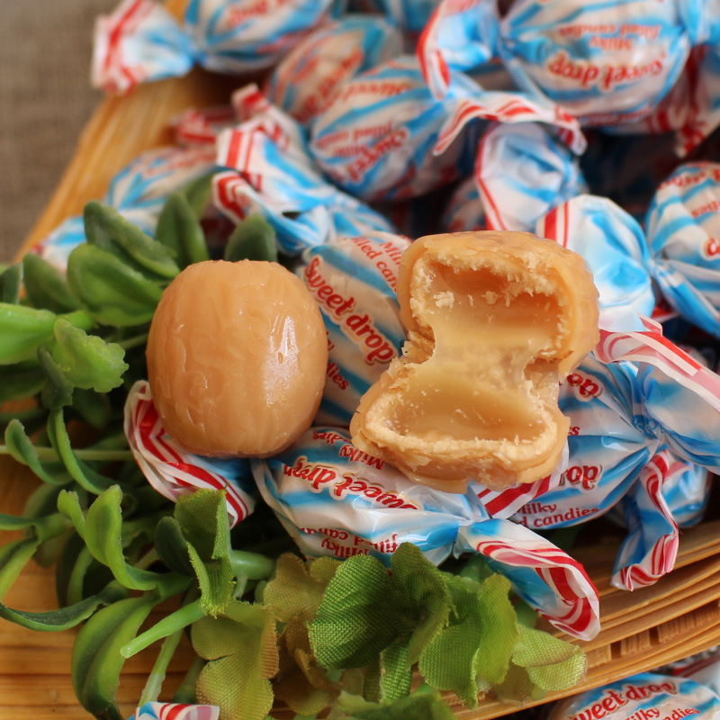 俄罗斯进口食品黄油奶糖如胜滴滴香鲜奶球牛奶硬糖批发