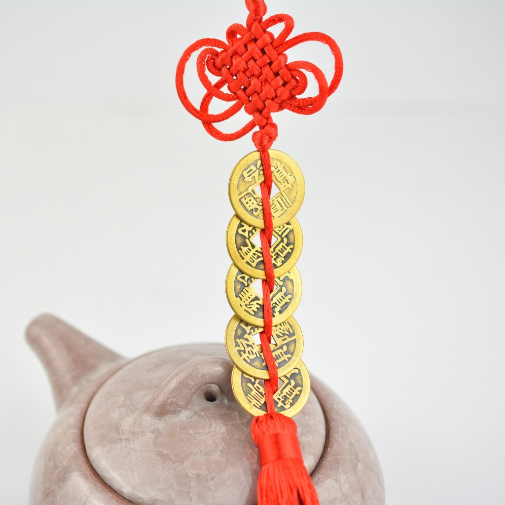 五帝铜钱挂件 真铜中国节 汽车饰品 车挂批发