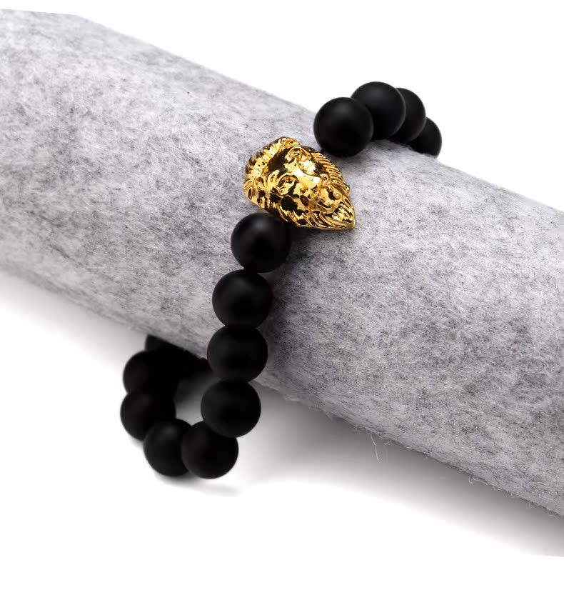 真玛瑙磨砂 lion head嘻哈潮牌狮子头手链手镯 hiphop原创潮品