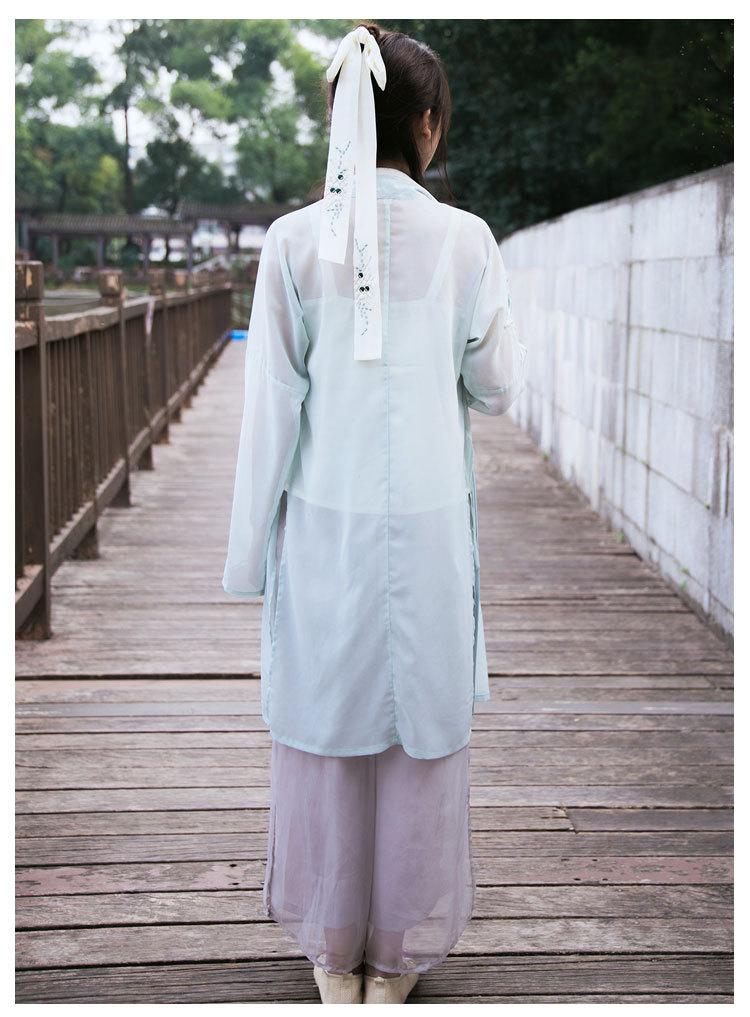 包邮16新款汉服刺绣女褙子宋裤少女系列现货 0616