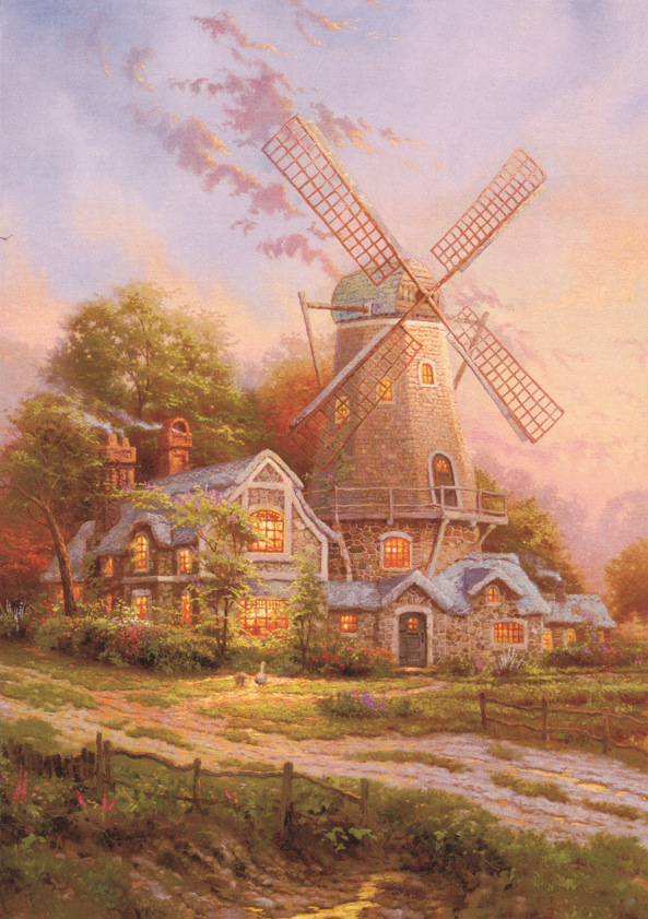 艺术微喷原作版画仿油画托马斯欧洲田园风景画芯批发