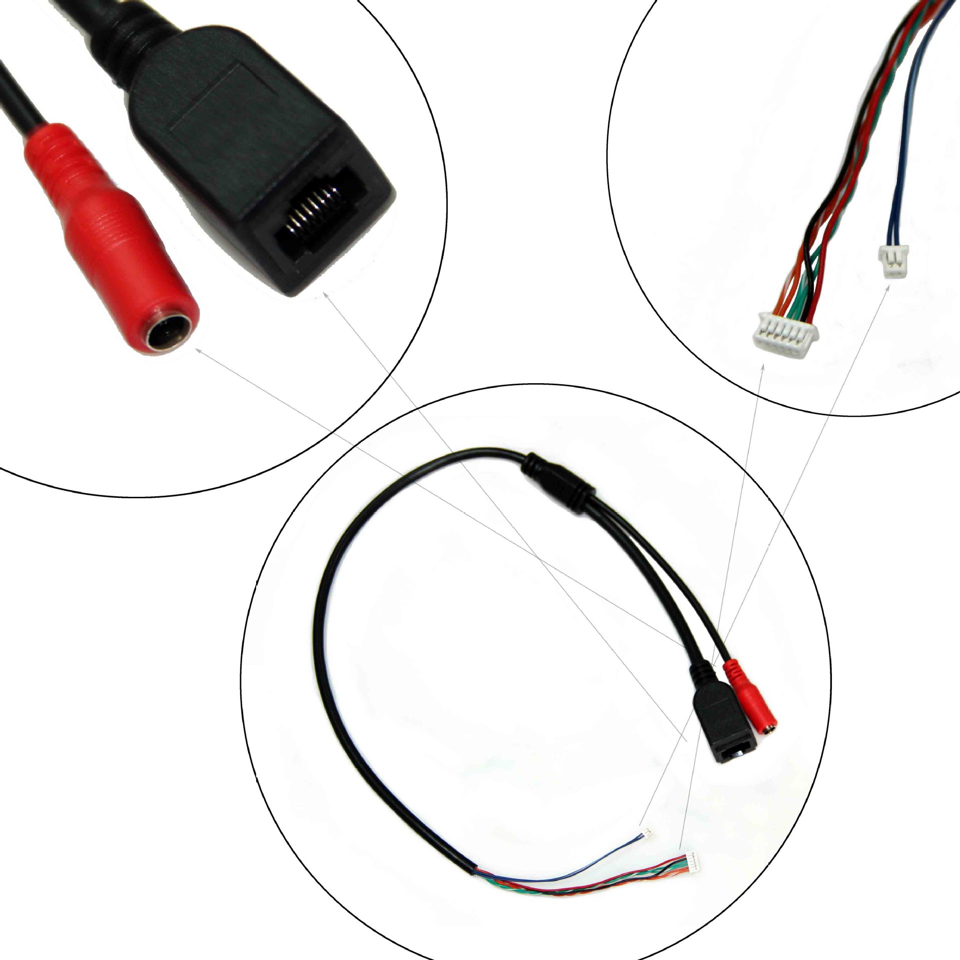 并线电源摄像机尾线 安防监控线 监控模拟尾线