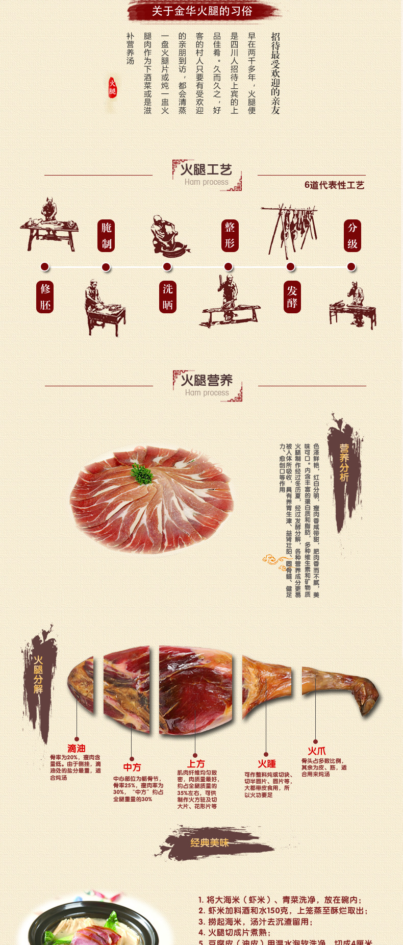 正宗金华特产火腿 金家蒋2.5kg塑盒装 整只装 浙江金华.