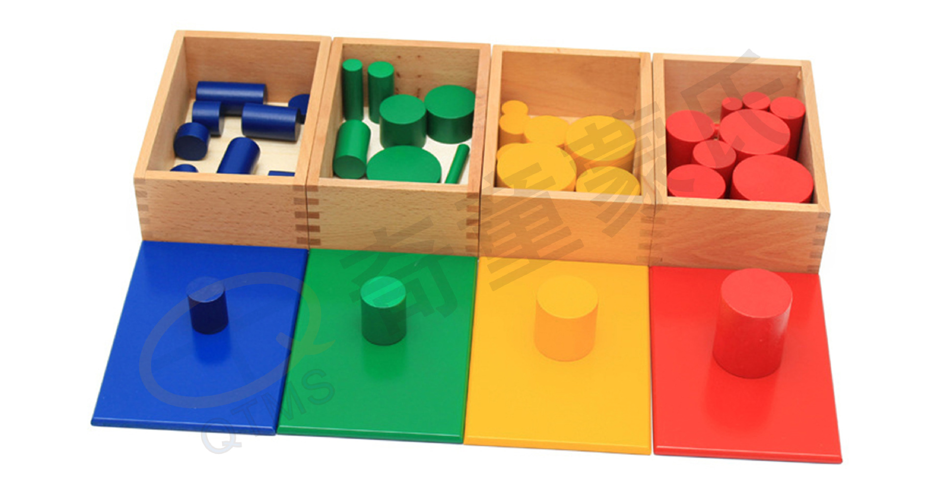 厂家直销 彩色圆柱体 蒙台梭利感官教具婴幼儿童专业早教益智玩具