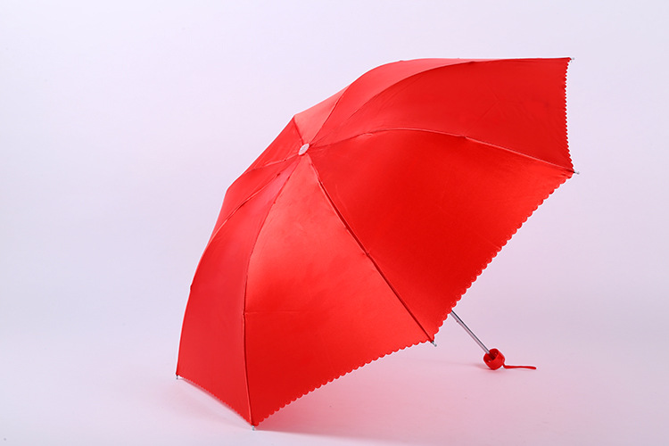 2020新娘伞婚庆三折结婚伞大红雨伞伴娘伞折叠蕾丝花边婚礼伞批发