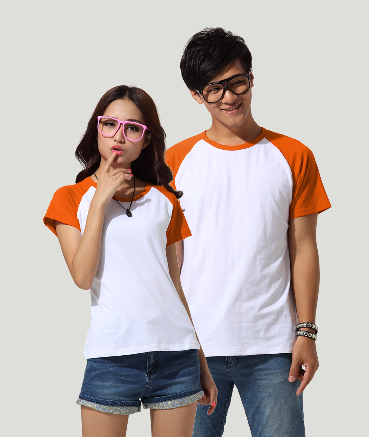 莱卡插肩个性订定制空白t恤热转印衣服班服广告衫批发