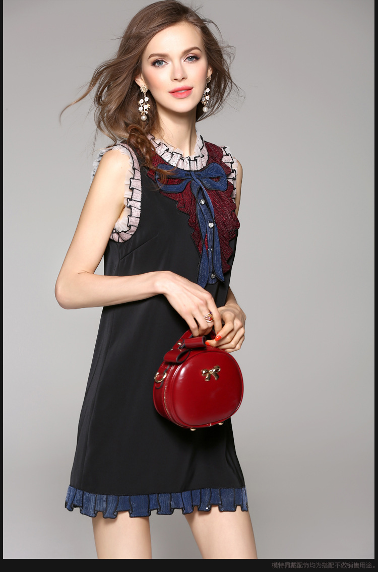 缪可miuco2016春夏新罗密欧与朱丽叶家大码女装中长款无袖连衣裙