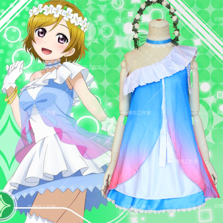 蓝纱款打歌服 小泉花阳cos服日常