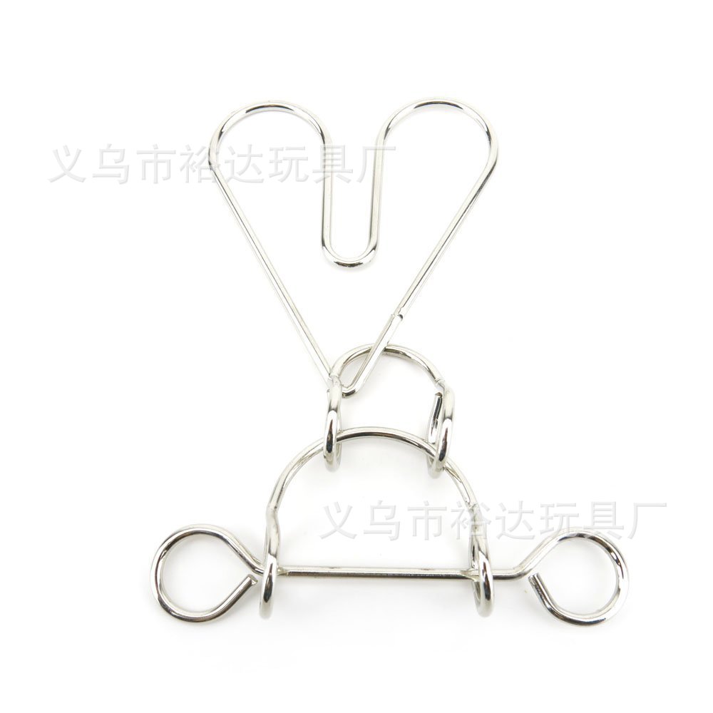古典益智玩具九连环类金属解锁环儿童智力玩具二层心锁爱情锁