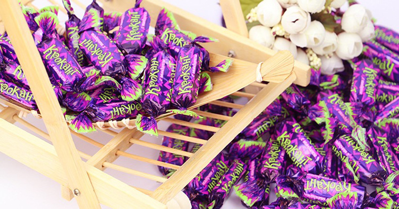 进口俄罗斯零食巧克力kpokaht紫皮糖糖果进口零食品批发原包装2斤