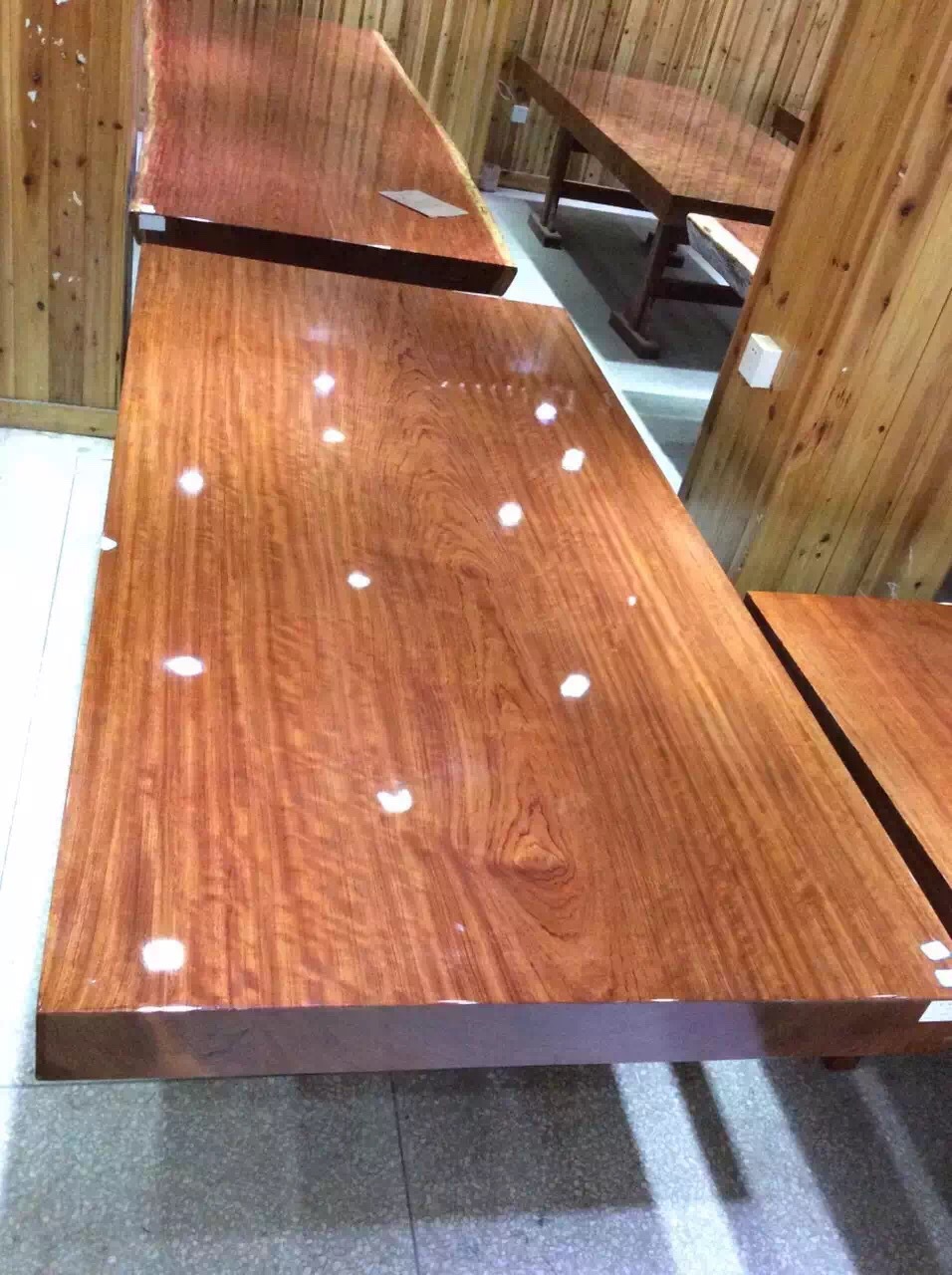 非洲花梨巴花实木大板桌鸡翅木红木老板书桌会议桌原木大班台现货