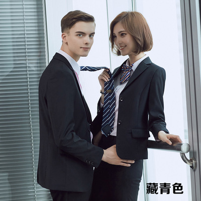 男女同款女士男士套装商务男装职业正装修身西装工作服定制批发