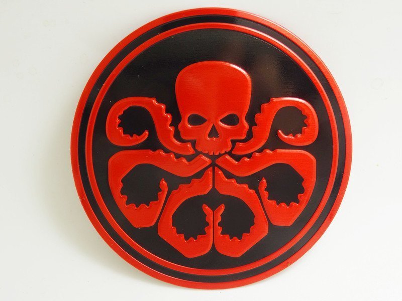 汽车个性复仇者联盟车标九头蛇红骷髅车贴车身贴尾标机头机盖标贴