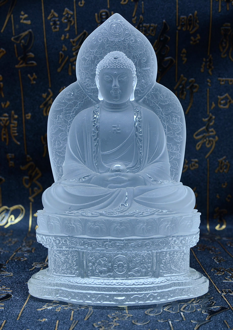 古法琉璃摆件观音菩萨童子拜观音观世音菩萨高档琉璃摆件