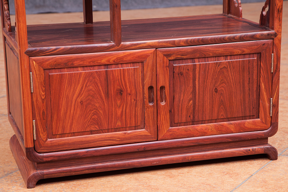 红木明清家具 小叶红檀木明式茶水柜 实木三层茶水柜 储物柜