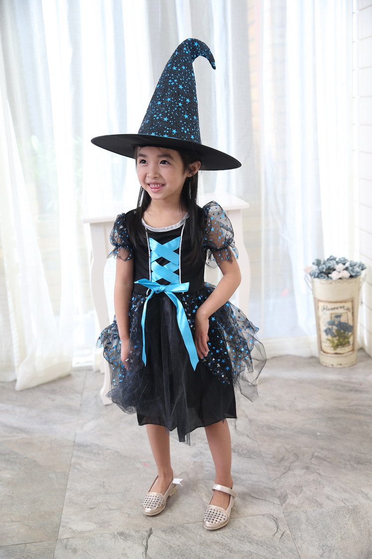 万圣节 表演演出派对聚会装扮服 蓝色可爱小巫婆