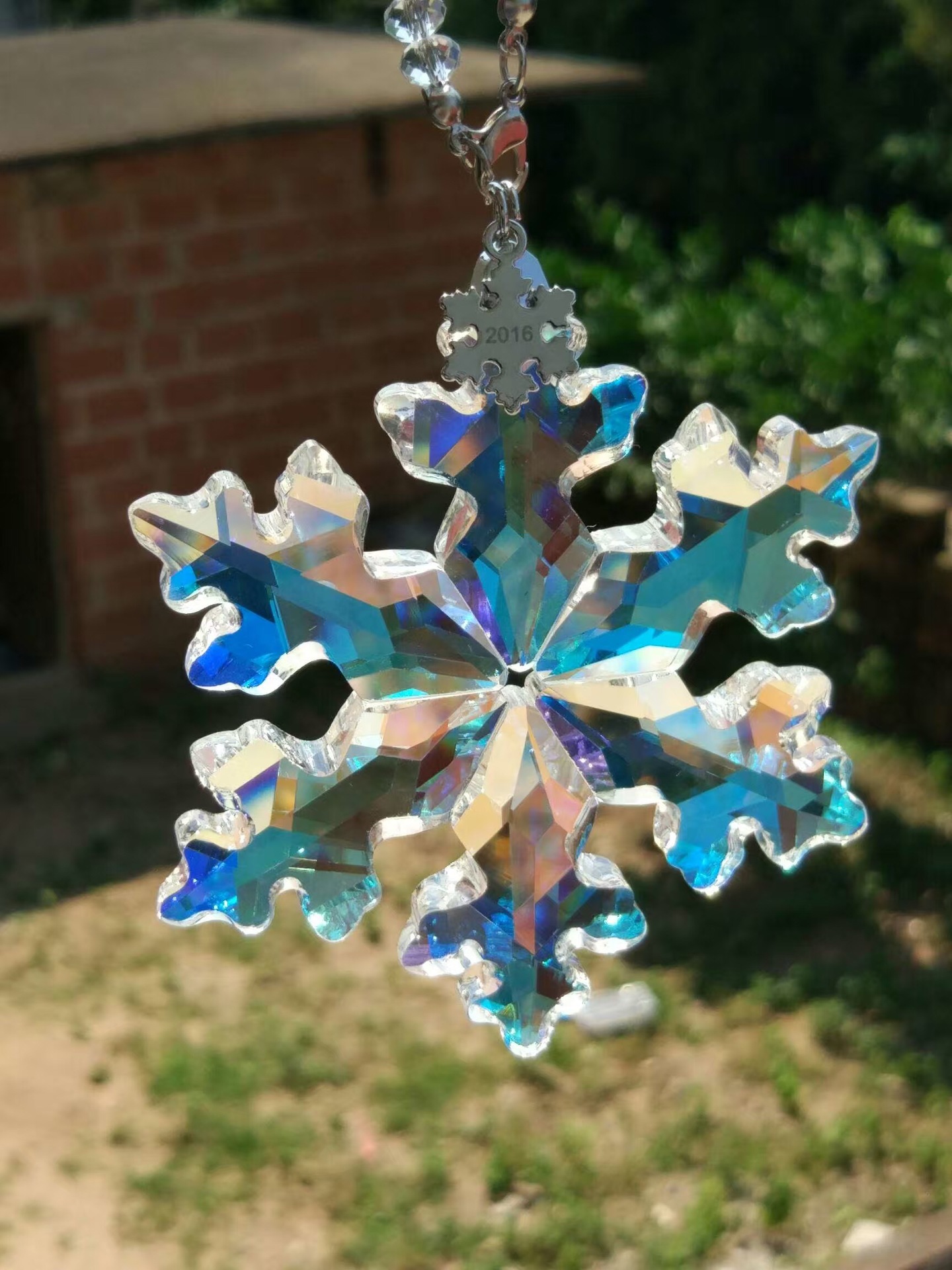 25周年纪念版 渐变幻彩色水晶雪花挂件2016彩色大雪花挂件吊坠