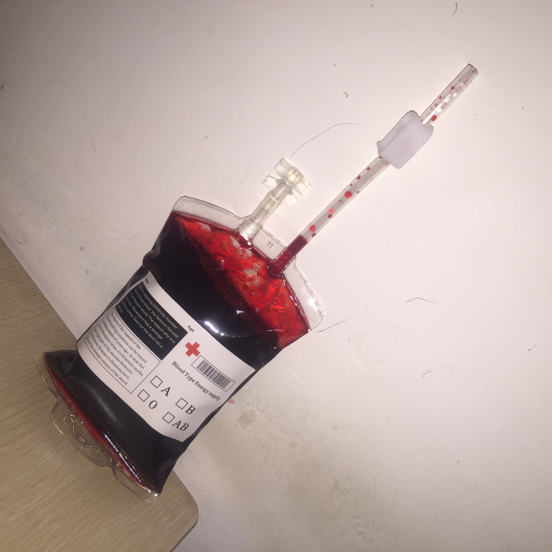 恶搞恐怖血浆袋外贸定做恐怖假血输液袋装血浆环保假血批发万圣节