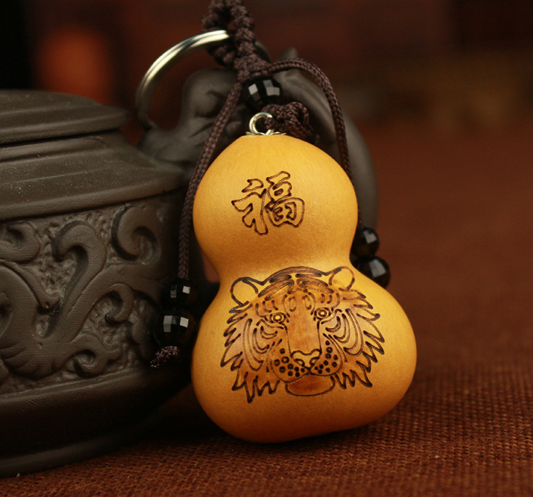 天然葫芦挂件 雕花烫画烙画文玩手捻把玩葫芦观音金蟾钥匙扣挂件