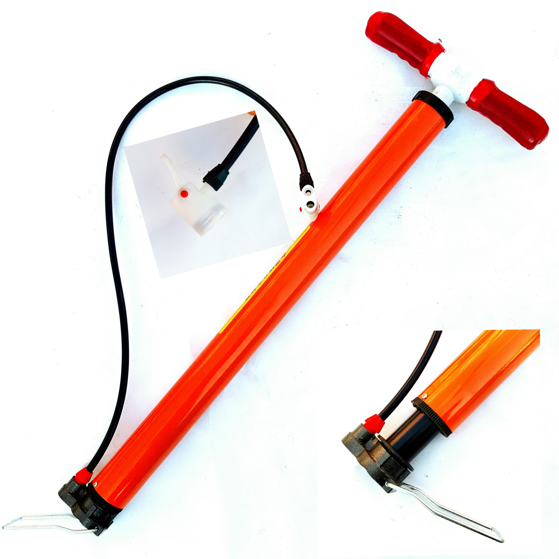 高压钢管打气筒充气桶电动车摩托车打气棒百货五金货45粗骑行用品