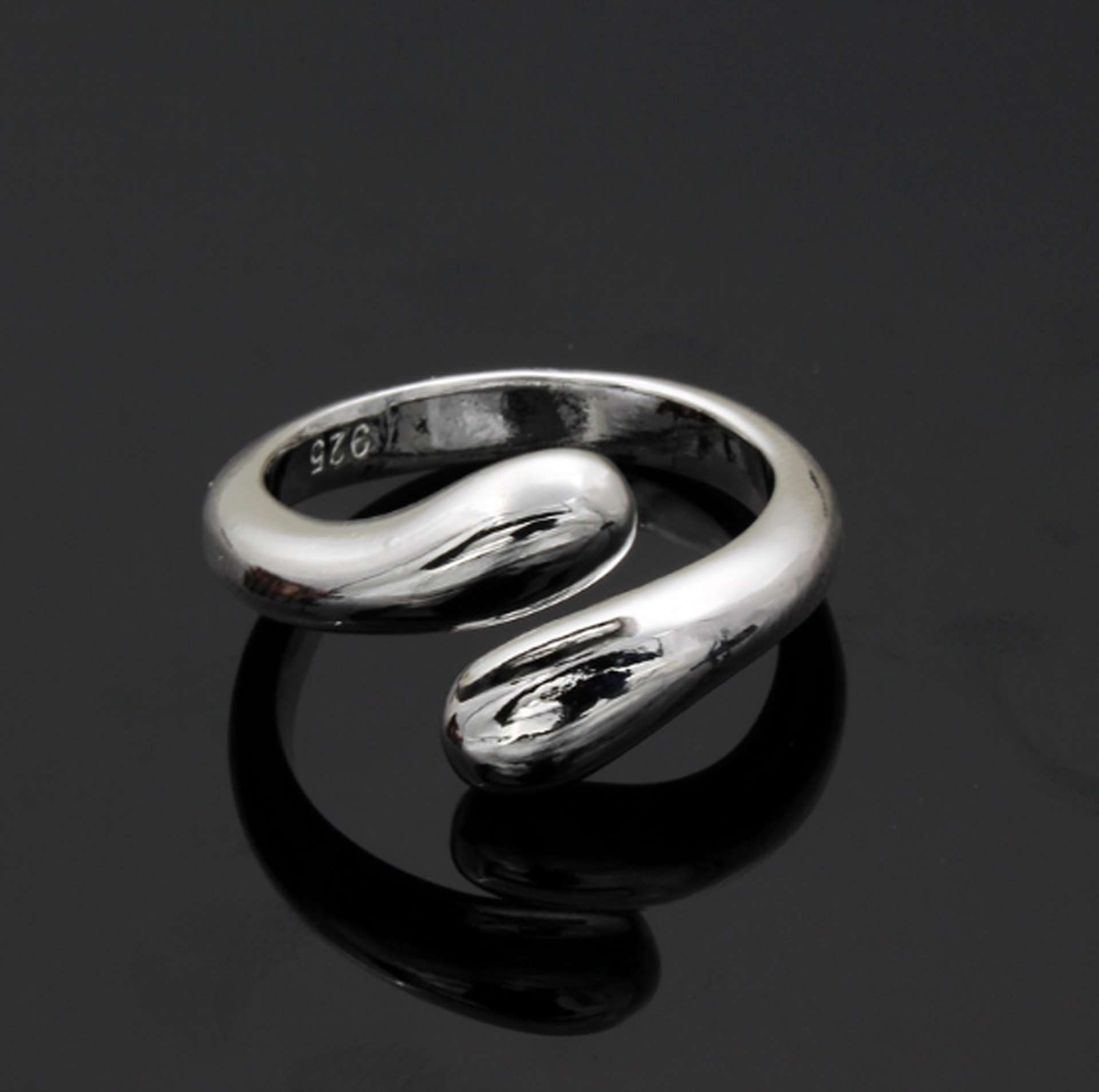 爆款 电镀银饰饰品 厂家直销外贸戒指 韩版水滴戒指 欧美网手饰