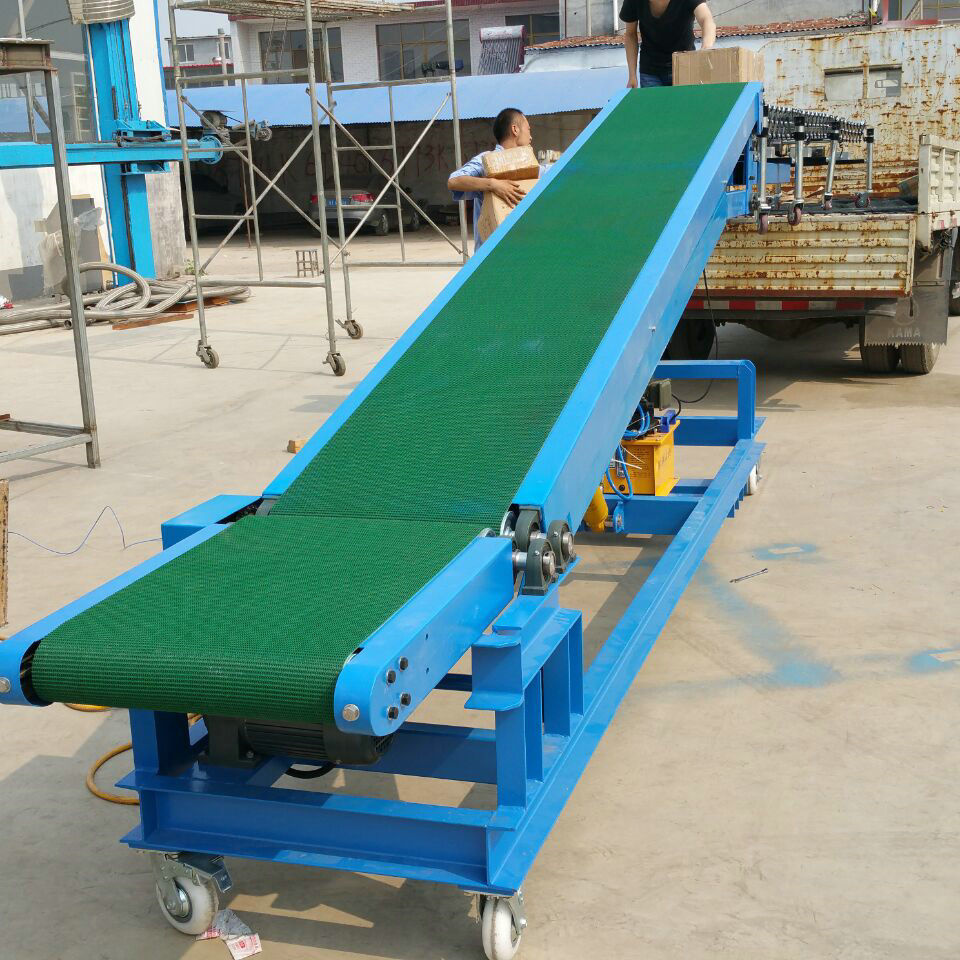 非标定制小型移动式装车卸货输送机 伸缩爬坡装车卸车皮带输送机