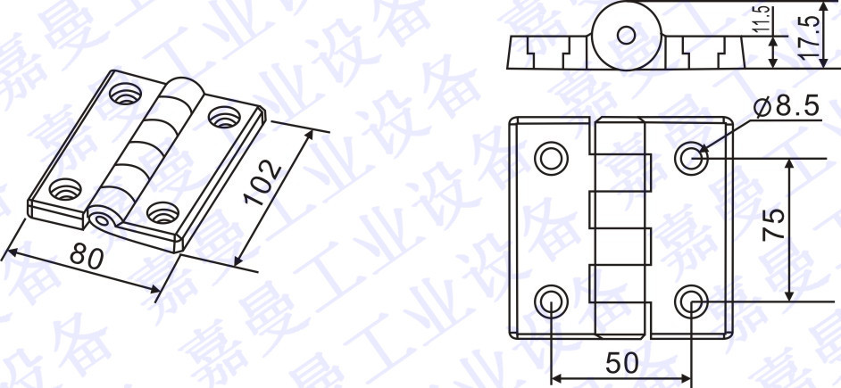 铝型材门窗专用合页5050尼龙合页塑胶合页 5050型材锁板塑胶铰链