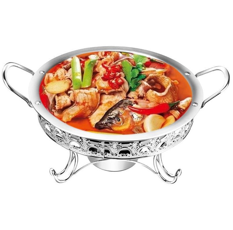 不锈钢酒吧鼎 平底锅仔干锅 加厚多规格酒精鼎 双耳火锅 厂家直销